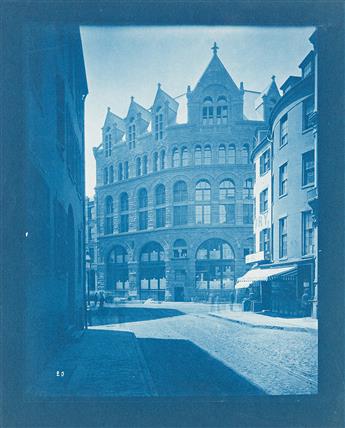 ALBERT LÉVY (1844-1907) A group of 24 stunning cyanotypes documenting landmark buildings and residences in Manhattan, Boston, Chicago,
